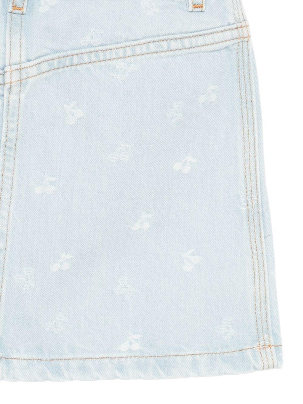 Gonna per bambina Bonpoint denim con stampa ciliegie all - over - Rubino Kids