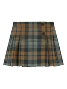 Gonna per bambina Bonpoint marrone con motivo tartan - Rubino Kids