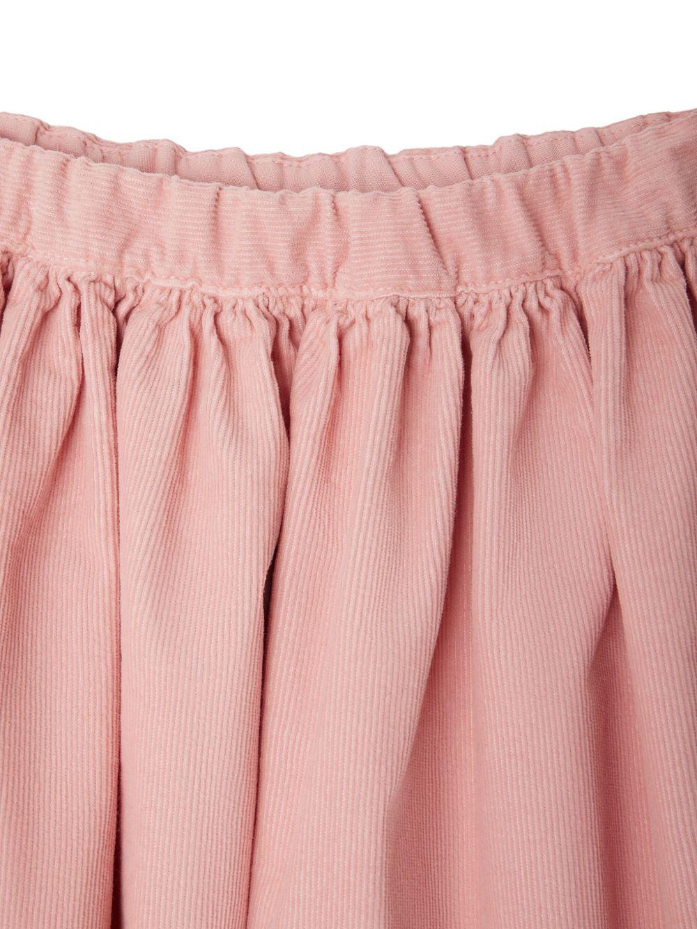 Gonna per bambina Bonpoint rosa in velluto a coste con elastico in vita - Rubino Kids