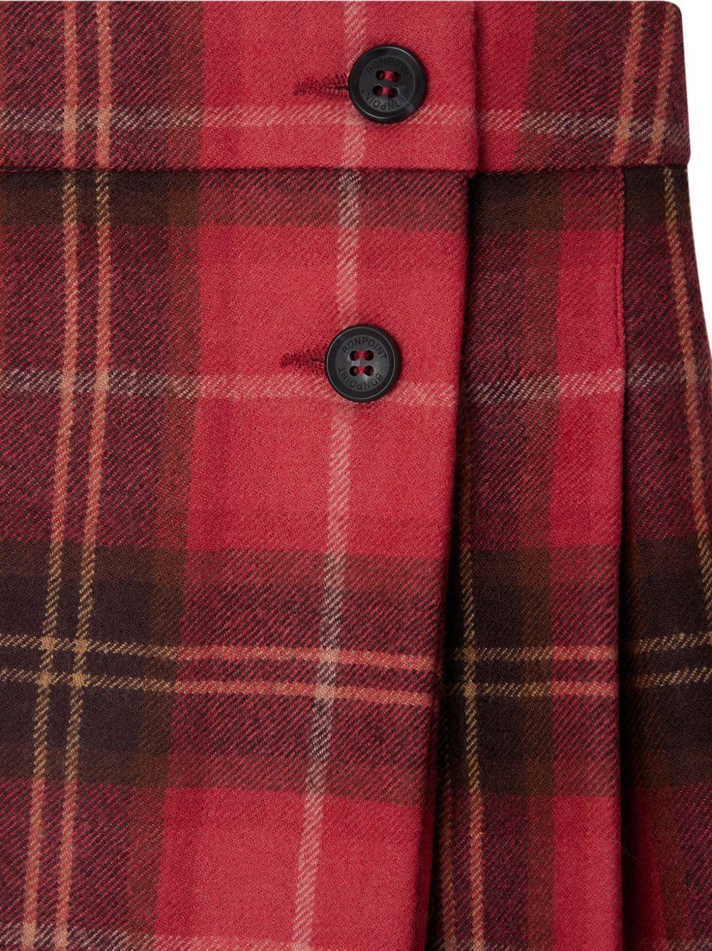 Gonna per bambina Bonpoint rossa con motivo tartan - Rubino Kids