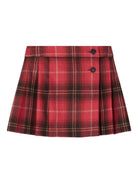 Gonna per bambina Bonpoint rossa con motivo tartan - Rubino Kids
