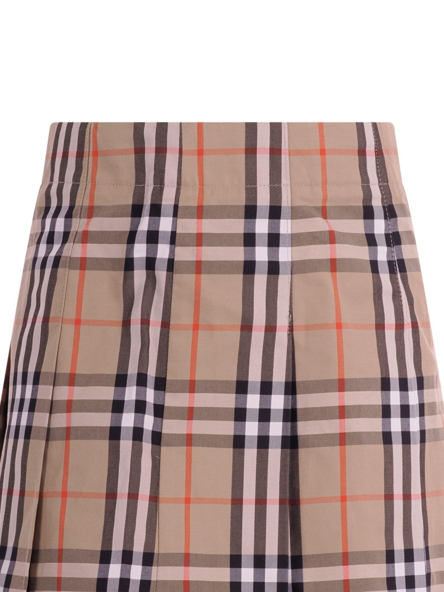 Gonna per bambina Burberry Kids beige con motivo a quadri - Rubino Kids