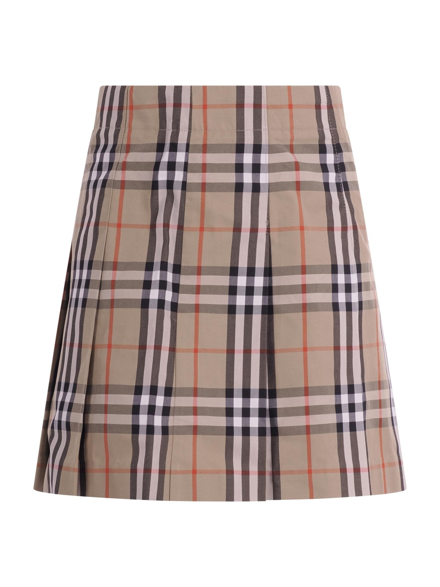 Gonna per bambina Burberry Kids beige con motivo a quadri - Rubino Kids