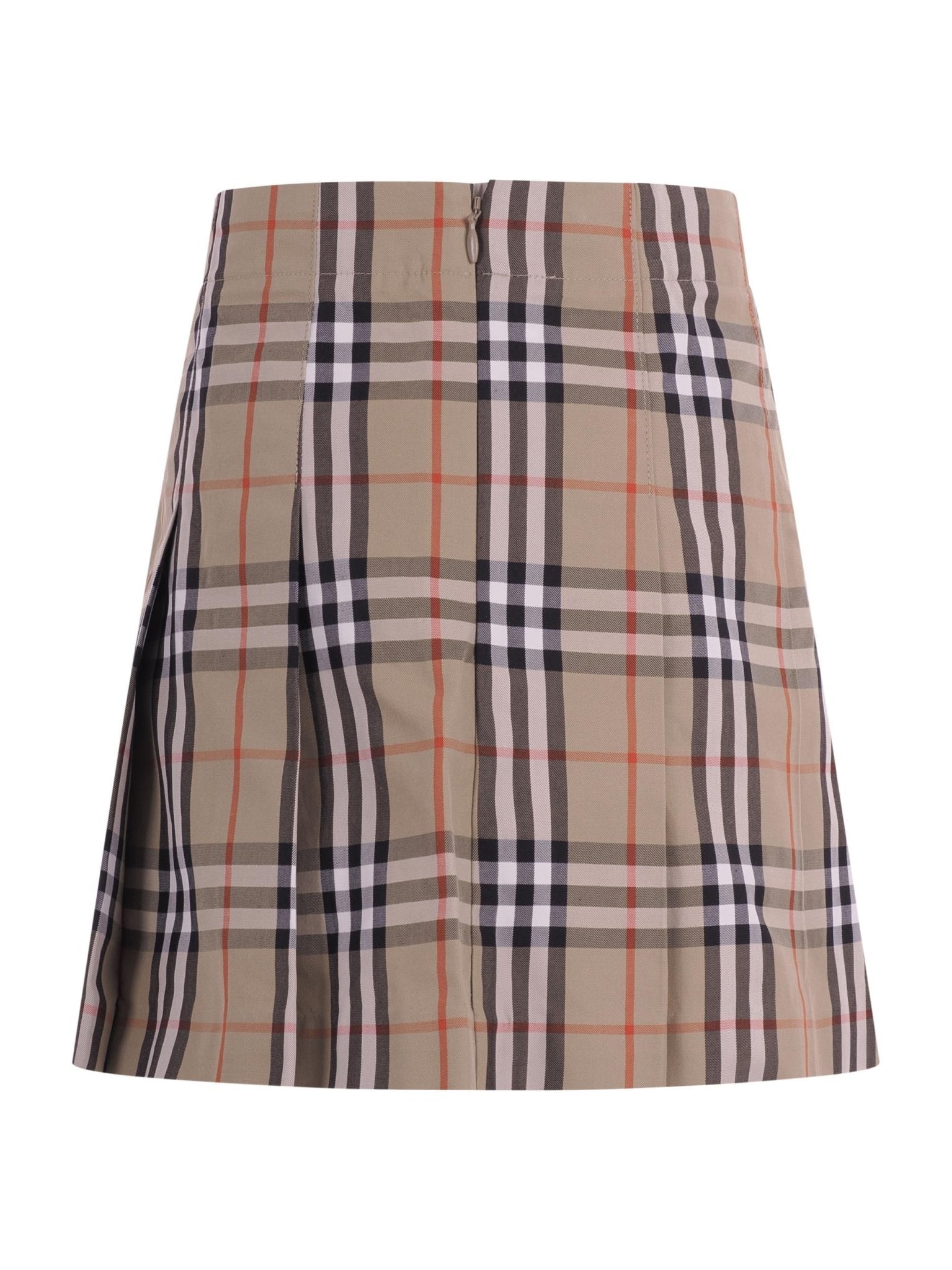 Gonna per bambina Burberry Kids beige con motivo a quadri - Rubino Kids