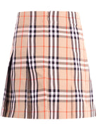 Gonna per bambina Burberry Kids beige con motivo a quadri - Rubino Kids