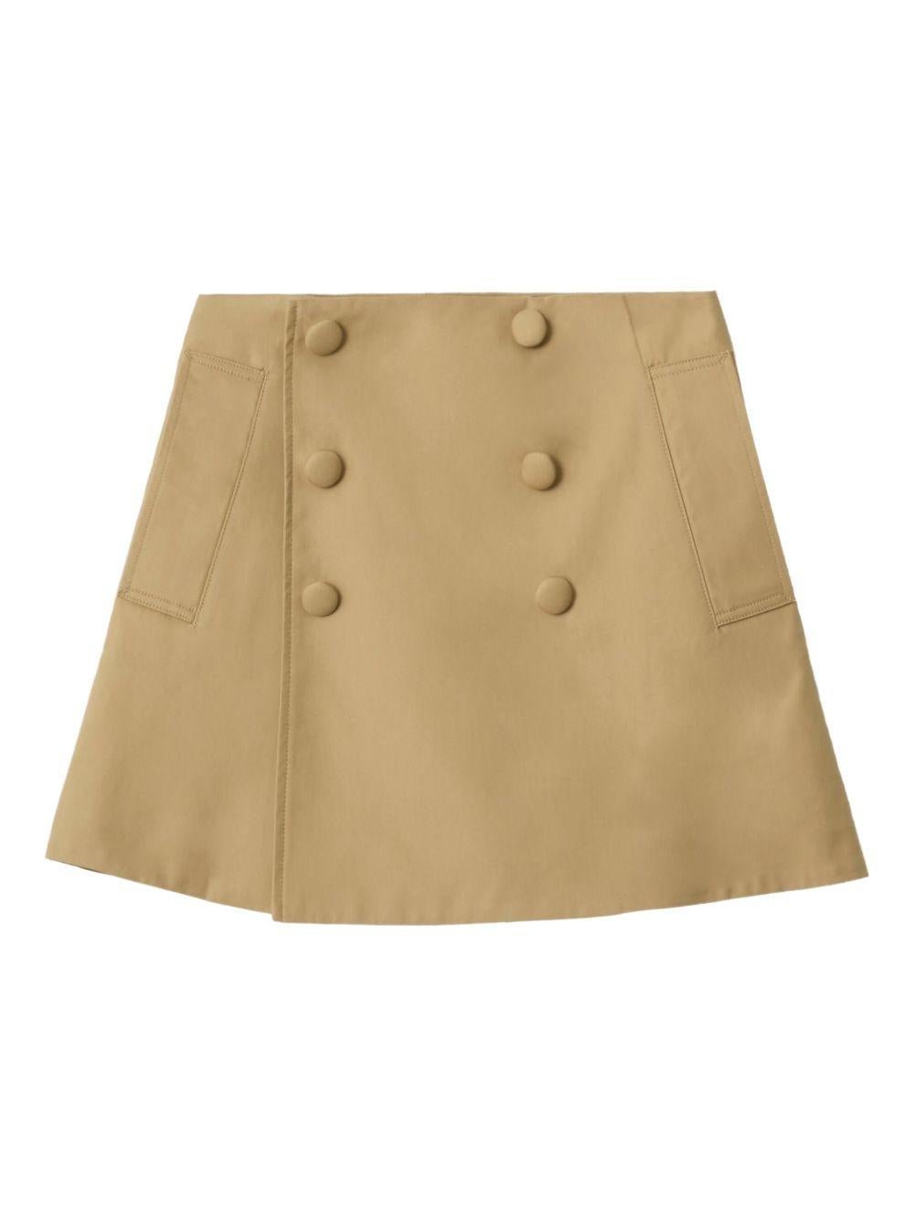 Gonna per bambina Burberry Kids beige con spacco posteriore - Rubino Kids
