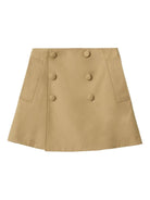 Gonna per bambina Burberry Kids beige con spacco posteriore - Rubino Kids