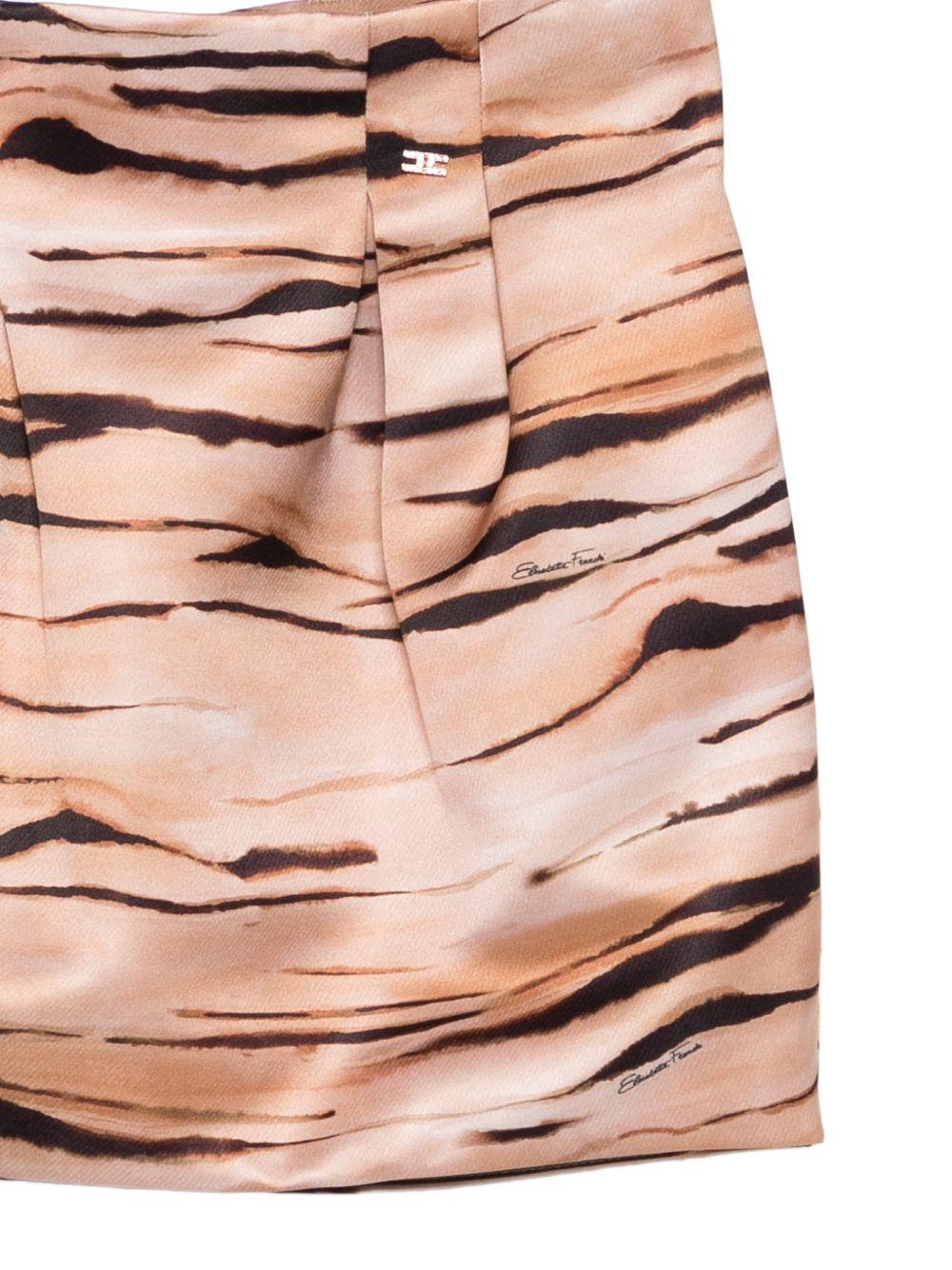 Gonna per bambina Elisabetta Franchi La Mia Bambina animalier con dettaglio logo - Rubino Kids