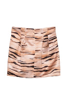 Gonna per bambina Elisabetta Franchi La Mia Bambina animalier con dettaglio logo - Rubino Kids