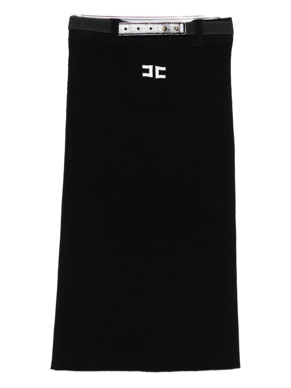 Gonna per bambina Elisabetta Franchi La Mia Bambina nera con placca con logo - Rubino Kids