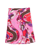 Gonna per bambina Emilio Pucci Junior rosa con stampa orchidee - Rubino Kids