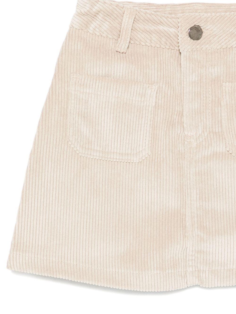 Gonna per bambina Emporio Armani Kids beige con placchetta logo aquila - Rubino Kids