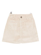 Gonna per bambina Emporio Armani Kids beige con placchetta logo aquila - Rubino Kids