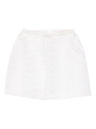 Gonna per bambina Emporio Armani Kids bianca con fiocco jacquard - Rubino Kids
