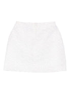 Gonna per bambina Emporio Armani Kids bianca con fiocco jacquard - Rubino Kids