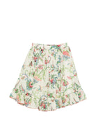 Gonna per bambina Etro Kids beige con stampa floreale - Rubino Kids