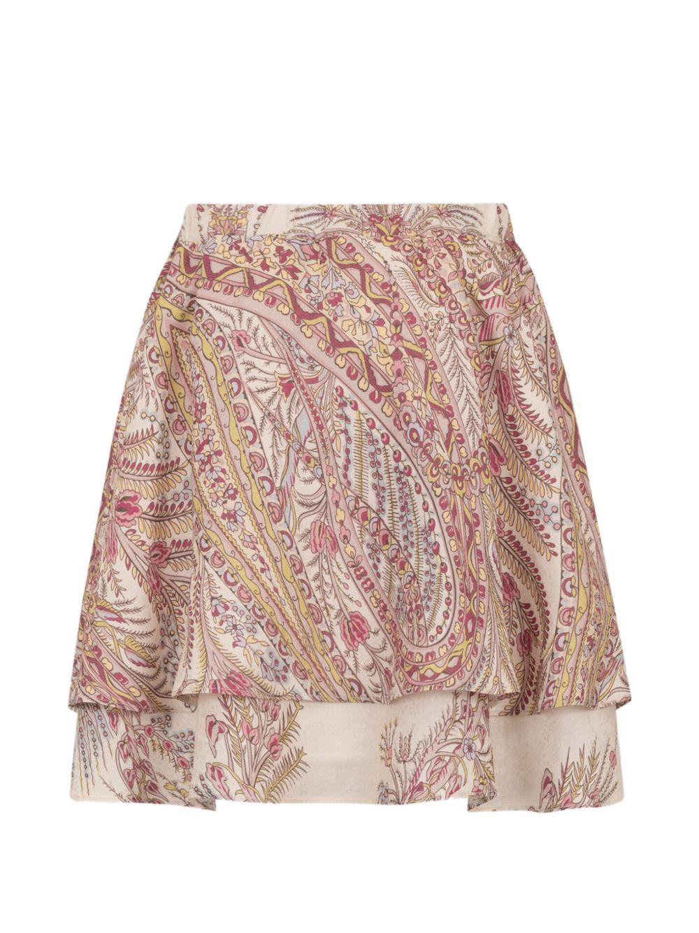 Gonna per bambina ETRO KIDS beige con stampa paisley - Rubino Kids