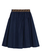 Gonna per bambina Fendi Kids blu con bottoni sul davanti - Rubino Kids