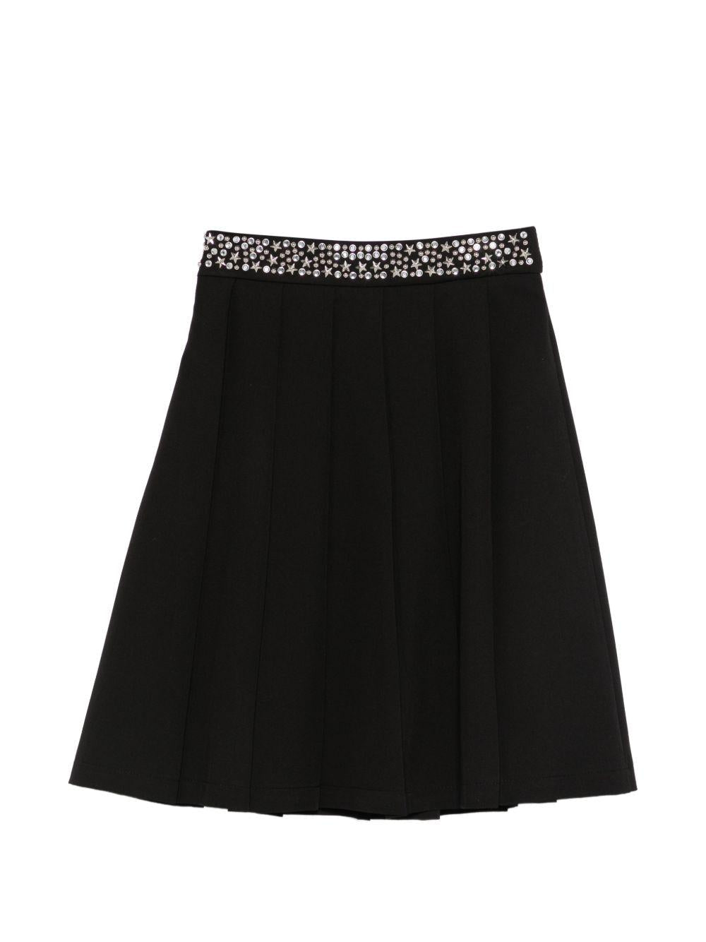 Gonna per bambina John Richmond Junior nera con decorazioni in vita - Rubino Kids