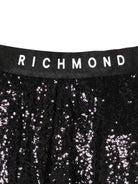 Gonna per bambina John Richmond Junior nero con vita elasticizzata con logo e strato superiore in tulle - Rubino Kids