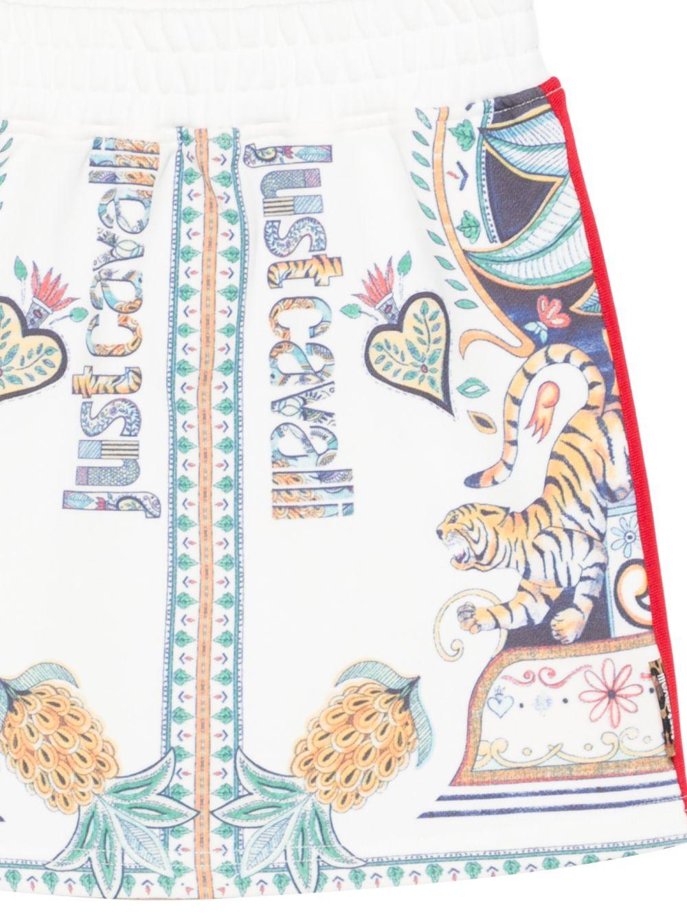 Gonna per bambina Just Cavalli Kids bianca con stampa - Rubino Kids