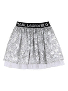 Gonna per bambina Karl Lagerfeld Kids grigia con decorazione con paillettes - Rubino Kids