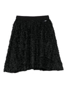 Gonna per bambina Molo nera con decorazione con petali - Rubino Kids