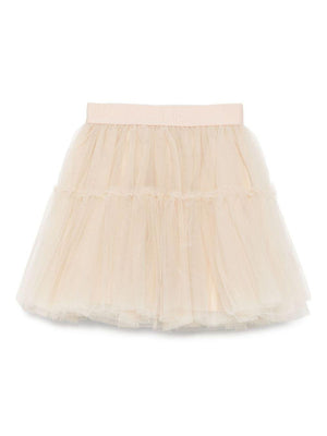 Gonna per bambina Monnalisa beige con design a strati