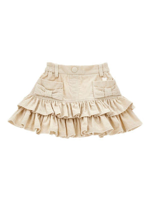 Monnalisa beige skirt for girls with ruffled design