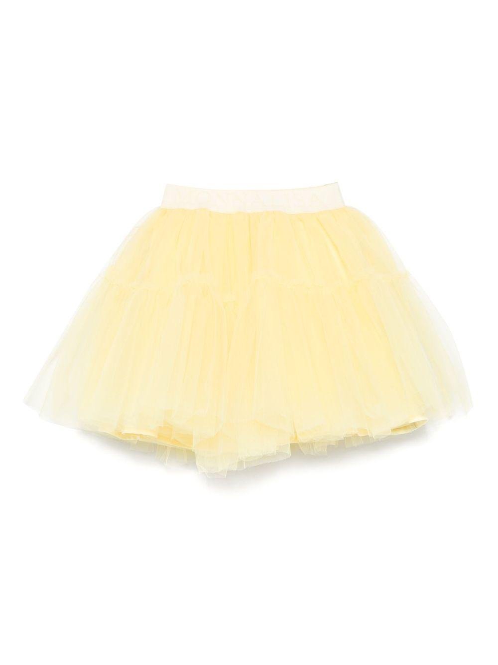 Gonna per bambina Monnalisa giallo in tulle - Rubino Kids
