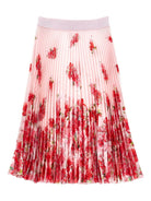 Gonna per bambina Monnalisa rosa con stampa a fiori - Rubino Kids