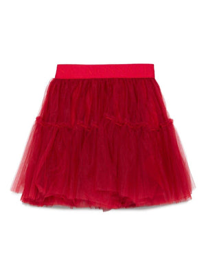 Gonna per bambina Monnalisa rossa con design in tulle