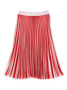 Gonna per bambina Monnalisa rossa plissettata con ricamo logo - Rubino Kids