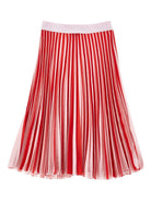 Gonna per bambina Monnalisa rossa plissettata con ricamo logo - Rubino Kids