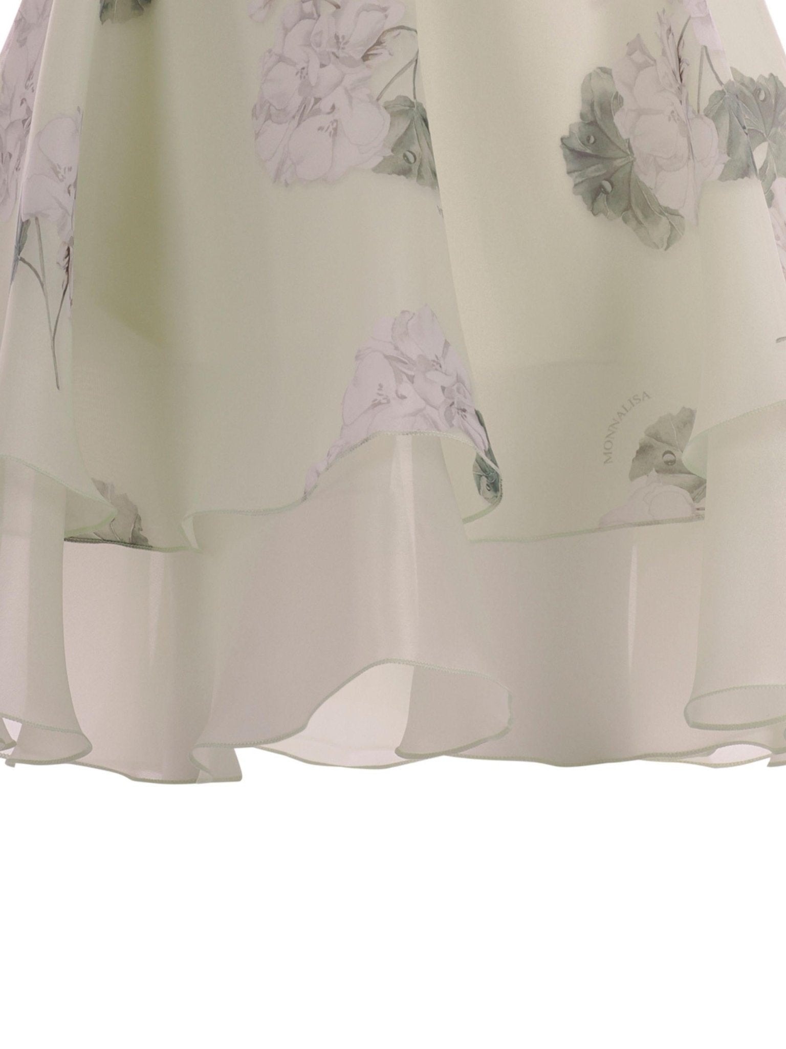 Gonna per bambina Monnalisa verde con stampa a fiori all - over - Rubino Kids