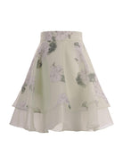 Gonna per bambina Monnalisa verde con stampa a fiori all - over - Rubino Kids