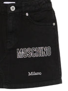 Gonna per bambina Moschino Kids nera con logo sul davanti - Rubino Kids