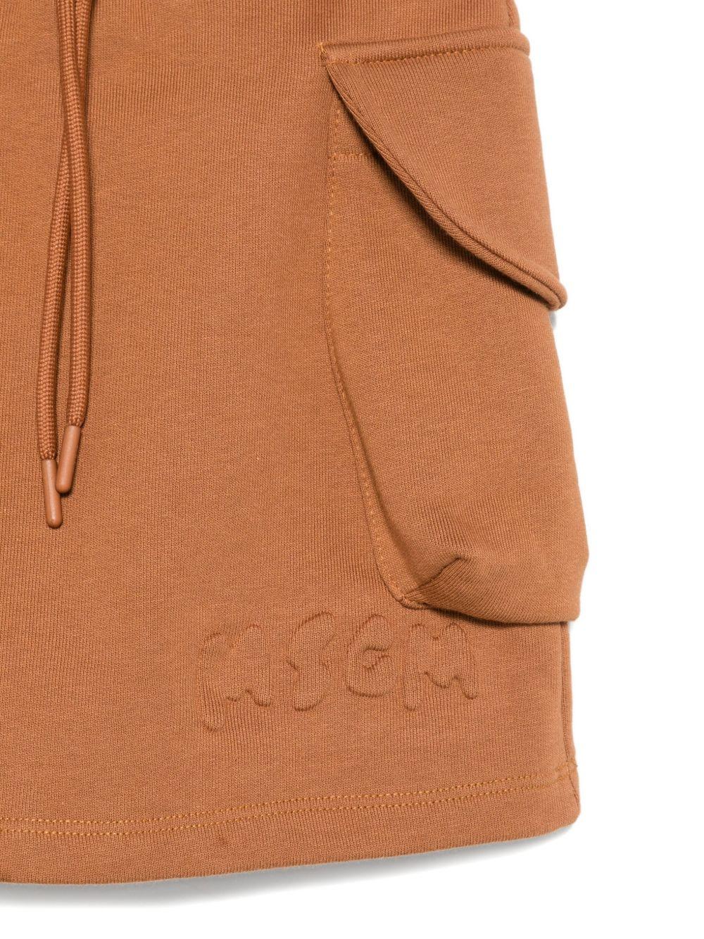 Gonna per bambina MSGM Kids marrone con logo ricamato - Rubino Kids