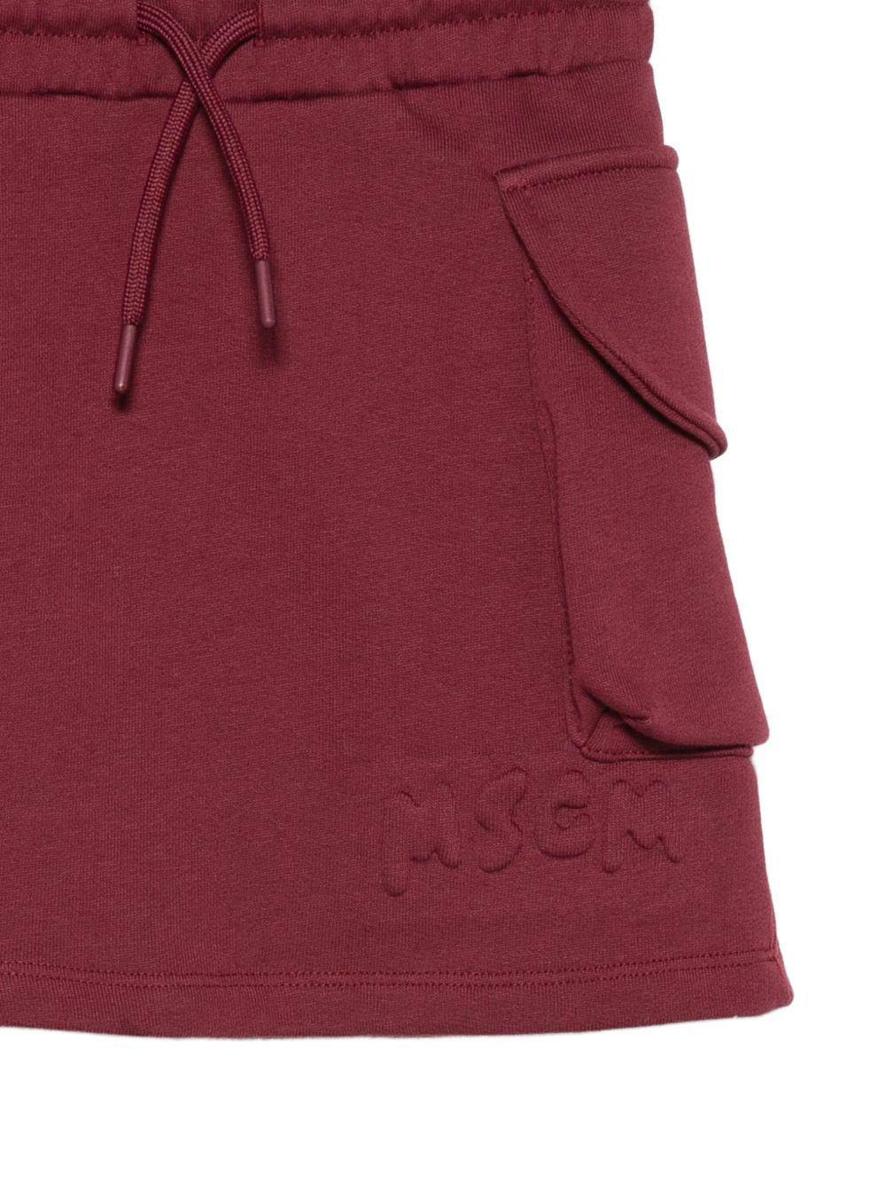Gonna per bambina MSGM Kids rosso con tasche applicate - Rubino Kids