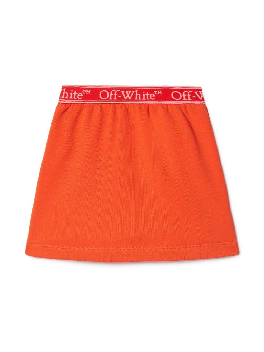 Gonna per bambina Off - White Kids arancione con banda logo - Rubino Kids