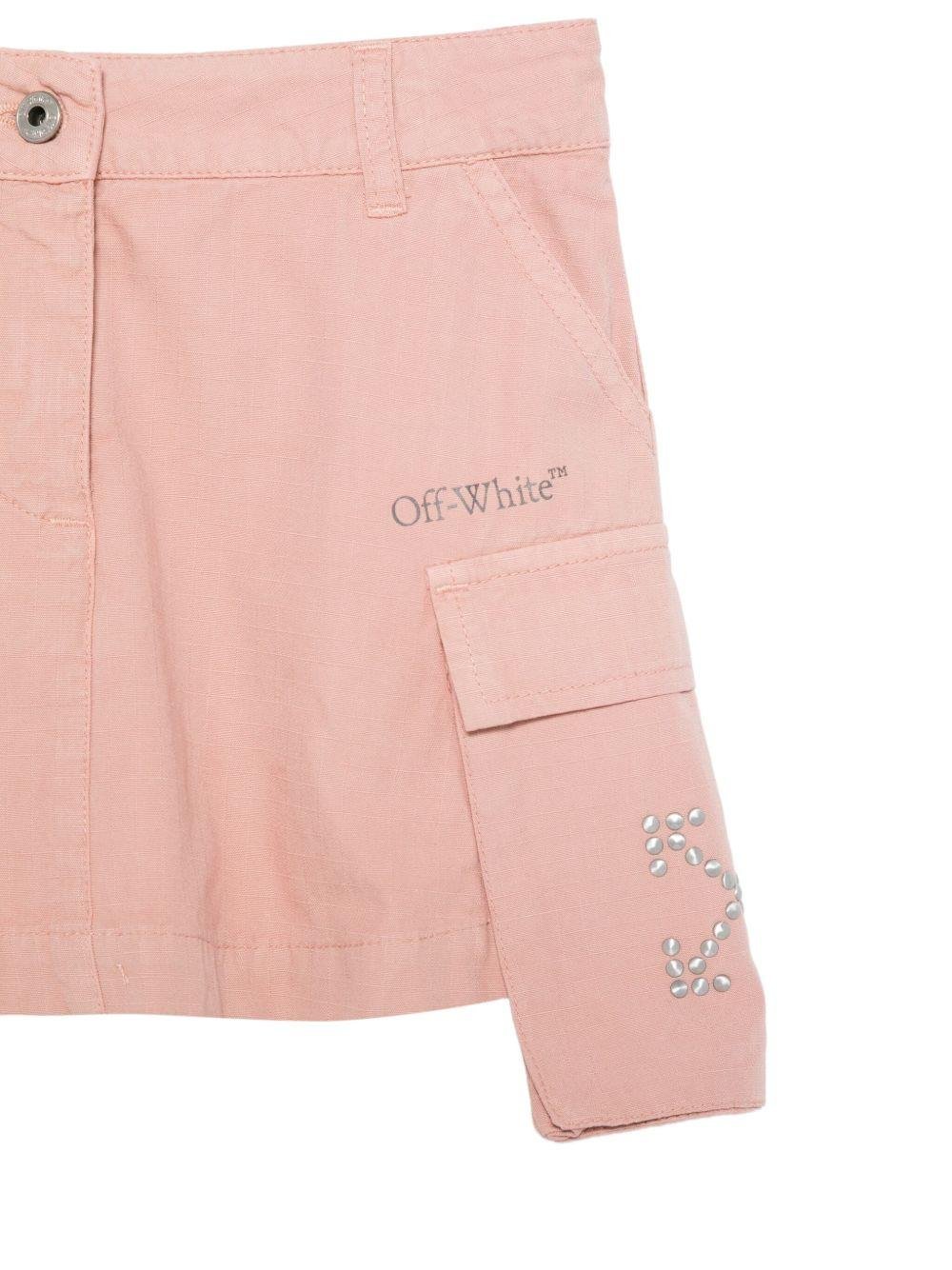 Gonna per bambina Off - White Kids rosa con tasche laterali con patta - Rubino Kids