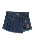 Gonna per bambina Philosophy di Lorenzo Serafini Kids denim con design a portafoglio - Rubino Kids