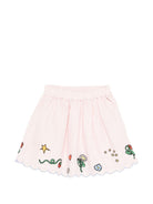 Gonna per bambina Stella McCartney Kids rosa con orlo a smerlo - Rubino Kids
