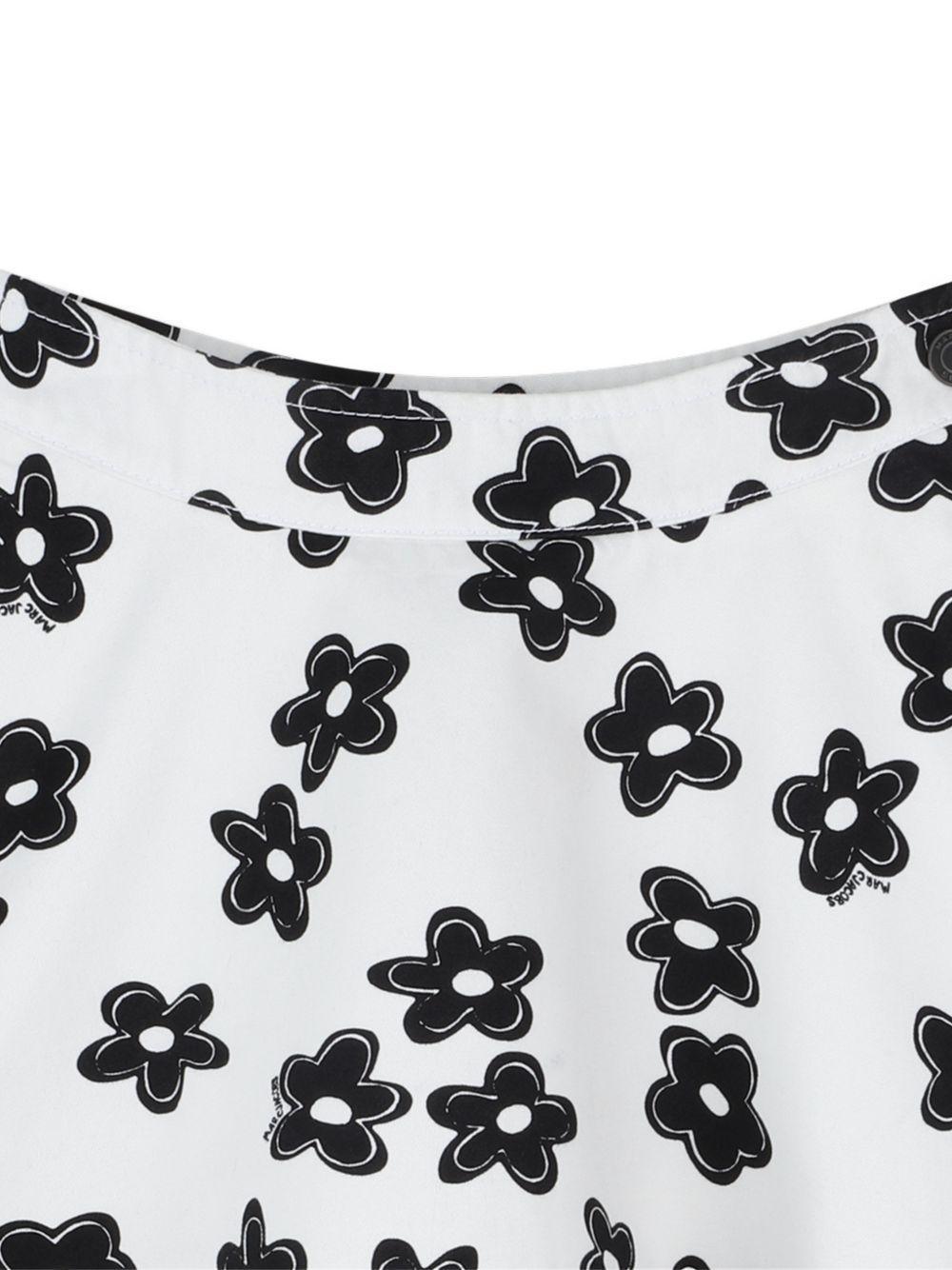 Gonna per bambina The Marc Jacobs Kids bianca con stampa a fiori neri - Rubino Kids