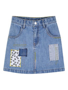 Gonna per bambina The Marc Jacobs Kids denim con toppe decorative - Rubino Kids