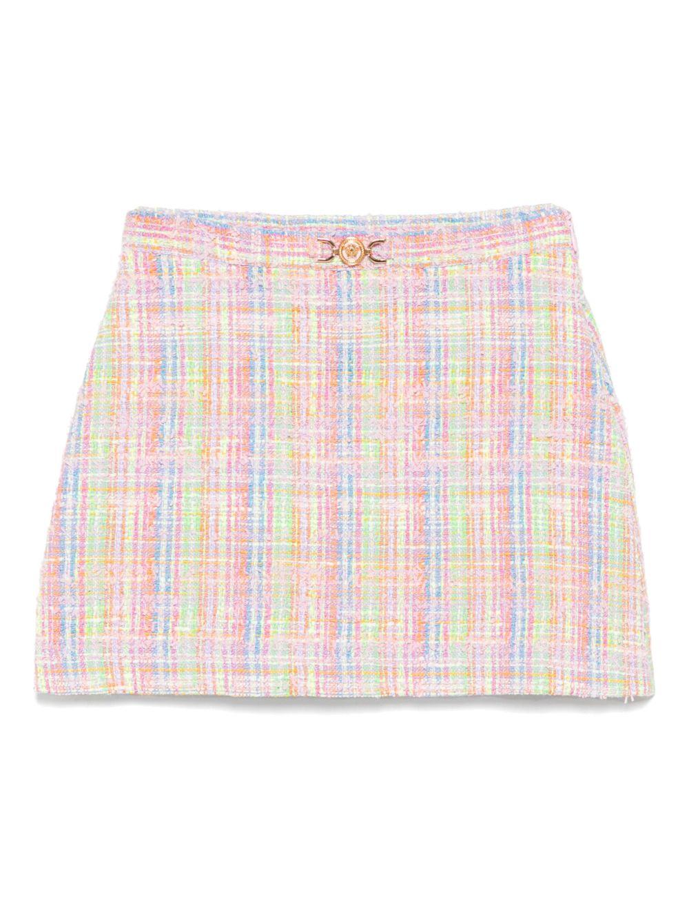 Gonna per bambina Versace Kids rosa a trapezio in tweed - Rubino Kids