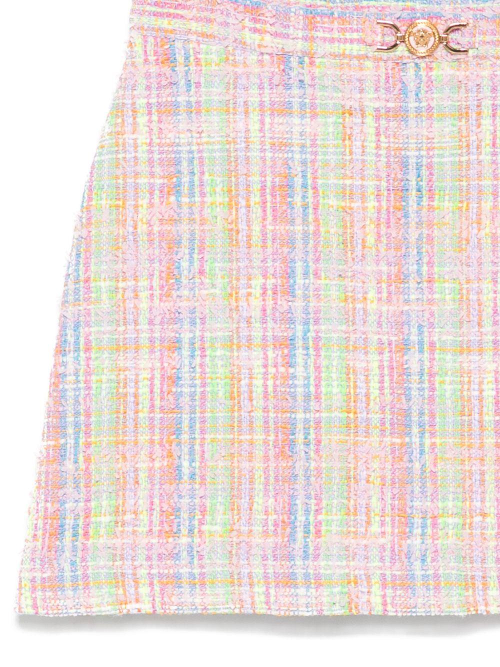 Gonna per bambina Versace Kids rosa a trapezio in tweed - Rubino Kids