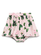 Gonna per neonata Dolce & Gabbana Kids rosa a fiori con pantaloncini abbinati - Rubino Kids