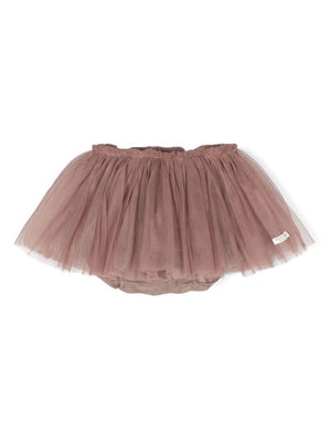 Gonna per neonata Donsje Rieta grigio/viola con rete in tulle