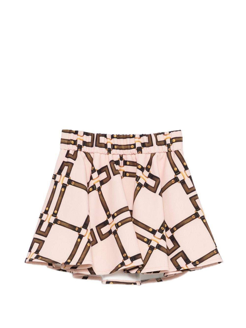 Gonna per neonata Elisabetta Franchi La Mia Bambina rosa con stampa geometrica - Rubino Kids